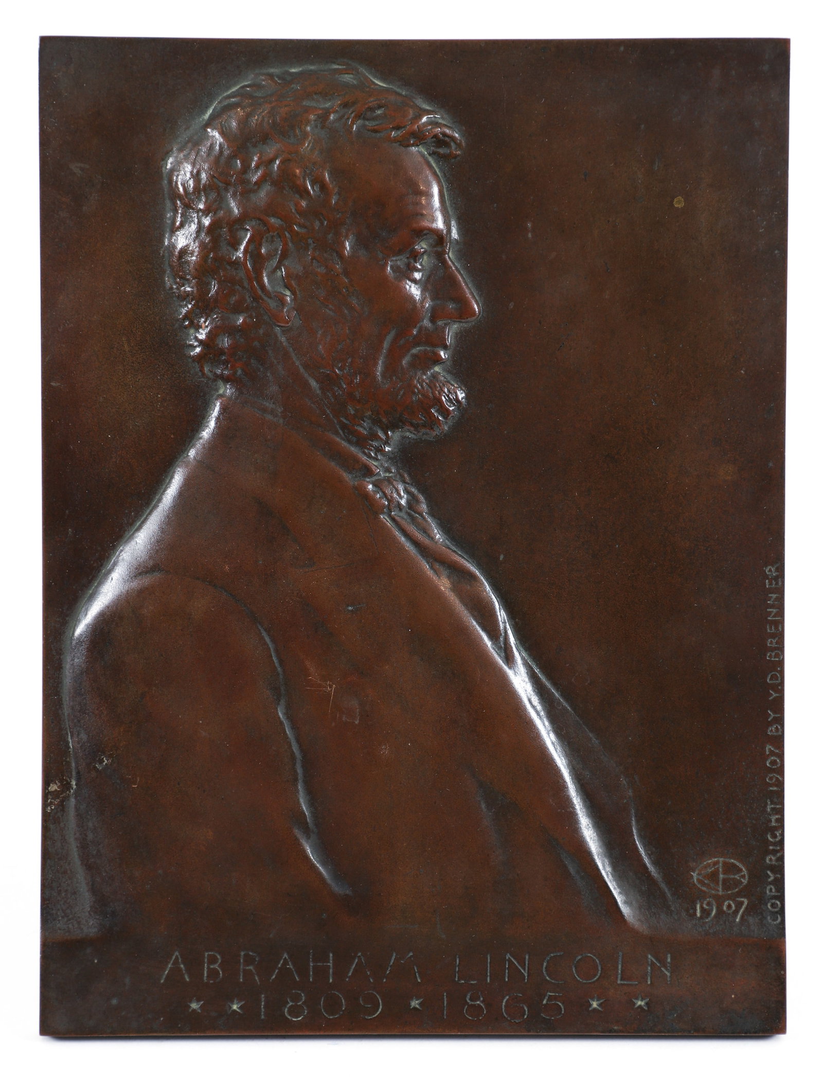 V. D. Brenner 1907 Cast Bronze Abraham Lincoln Portrait (1 of 5)