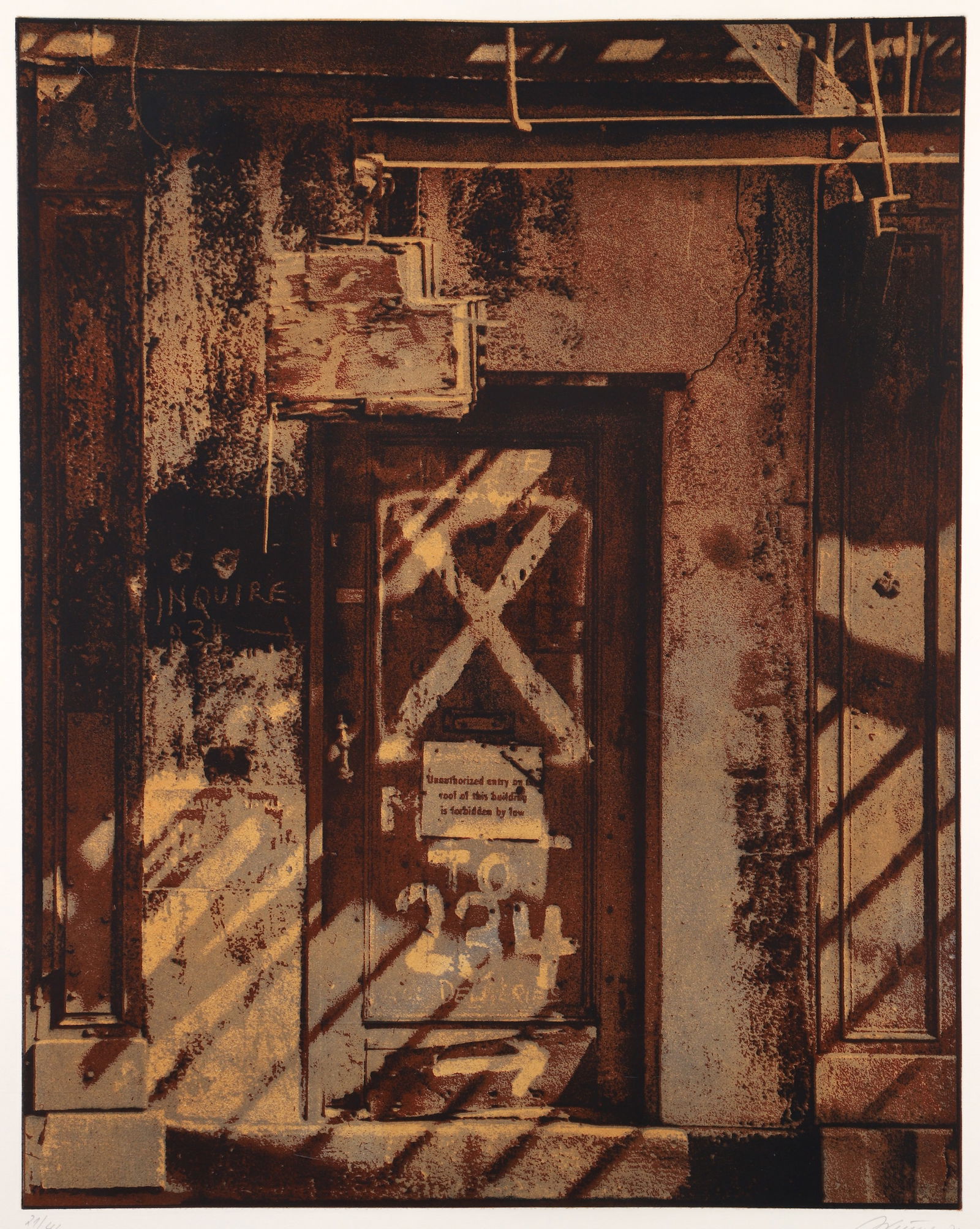 Gerd Winner Signed Aquatint on Paper Catfish Row 1979 (1 of 5)