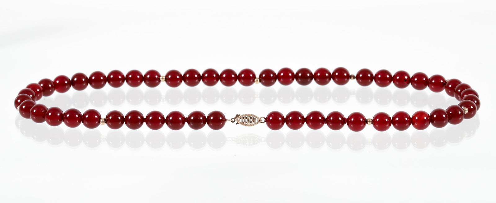 10K Gold and Carnelian Bead Necklace (1 of 3)