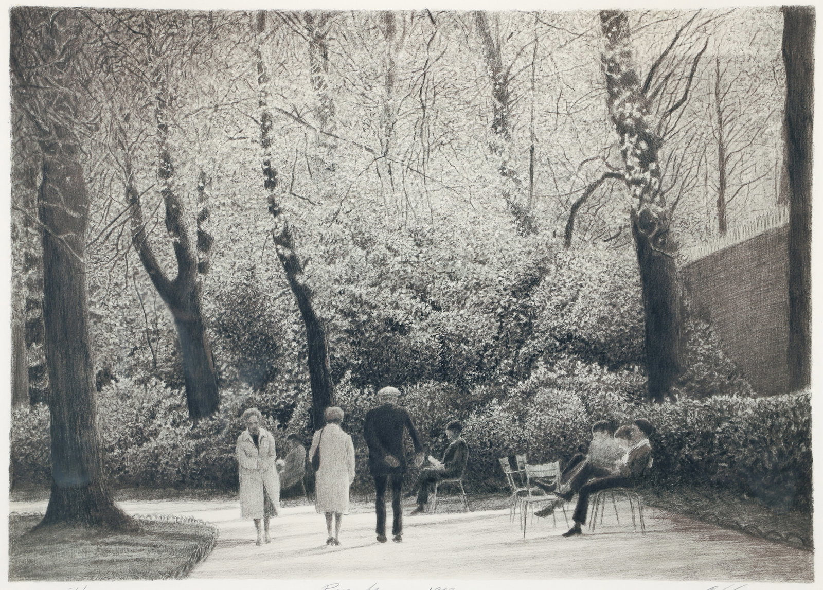 Harold Altman 1983 lithograph Parc Monceau (1 of 4)