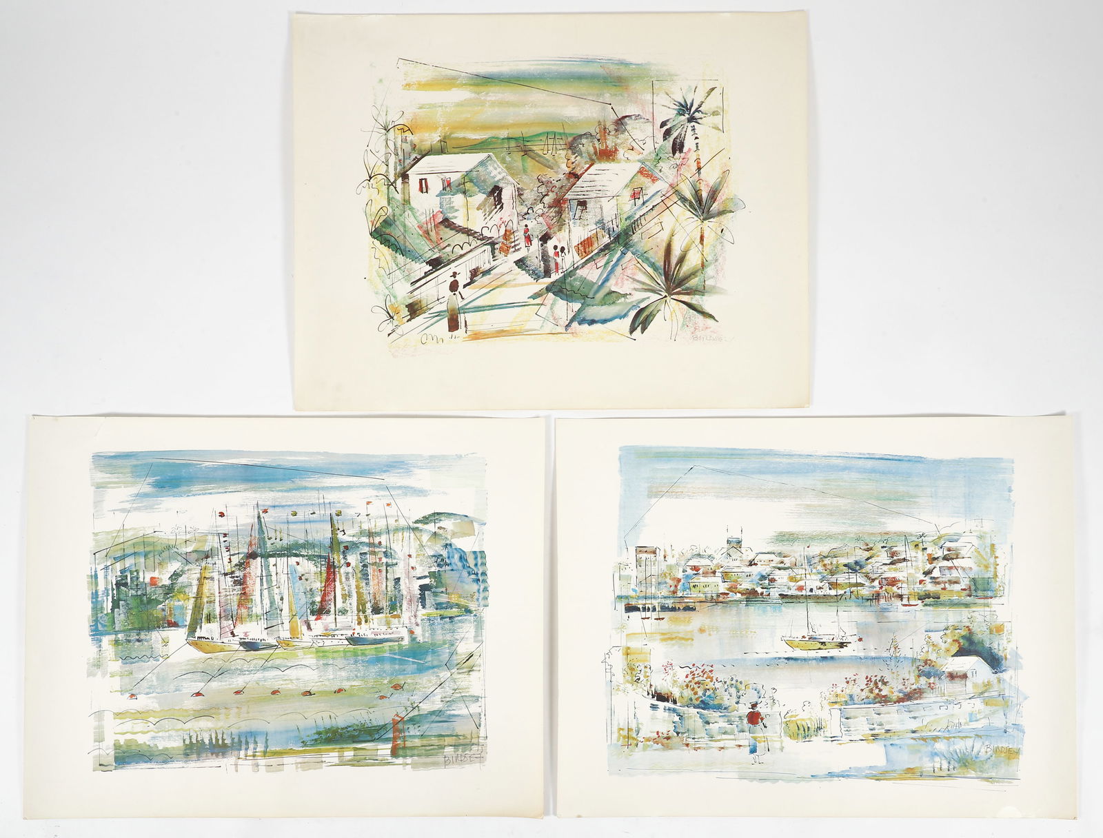 Alfred Birdsey 3 Signed Prints of Bermuda (1 of 9)