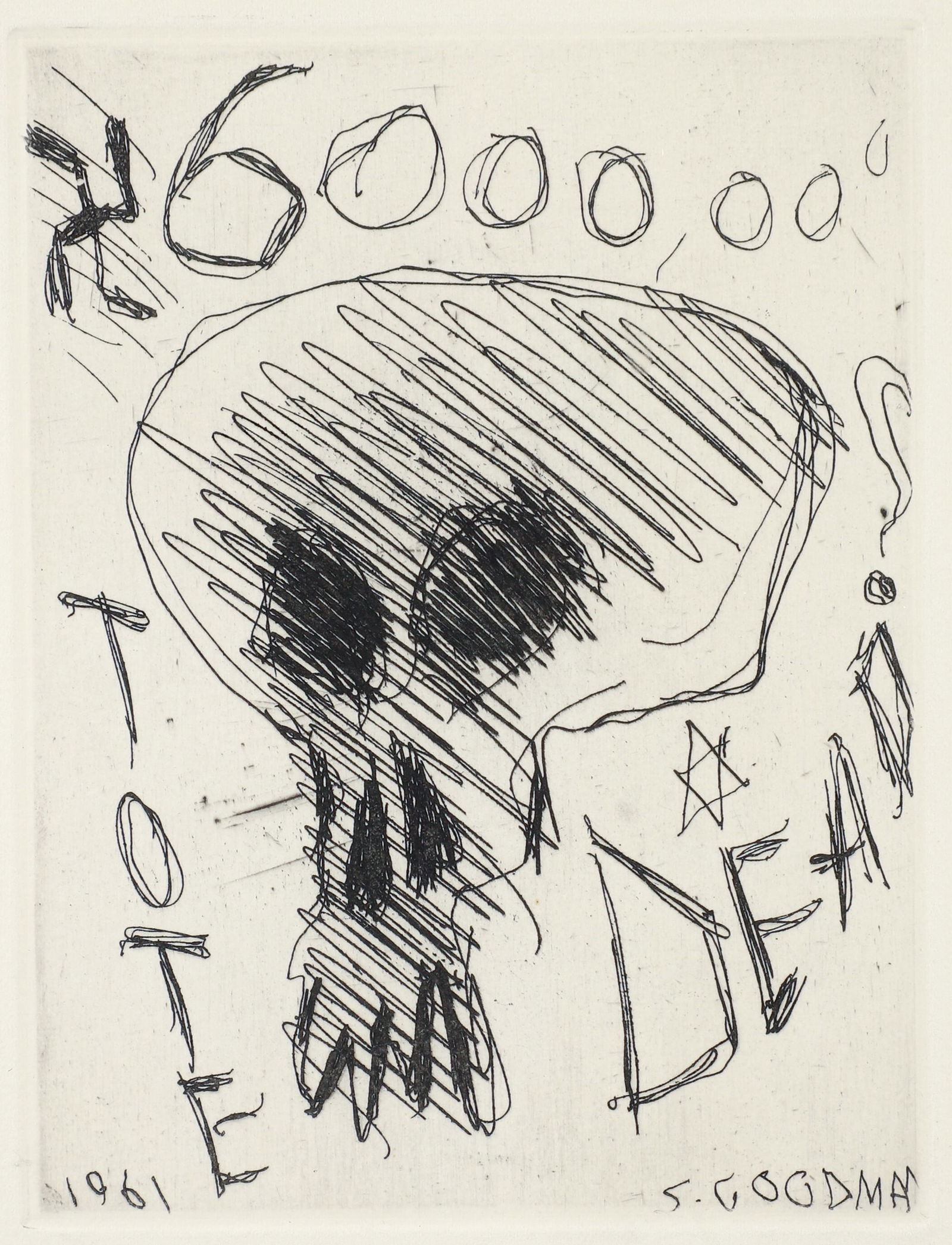 Sam Goodman orig etching 6 M Dead (1 of 5)