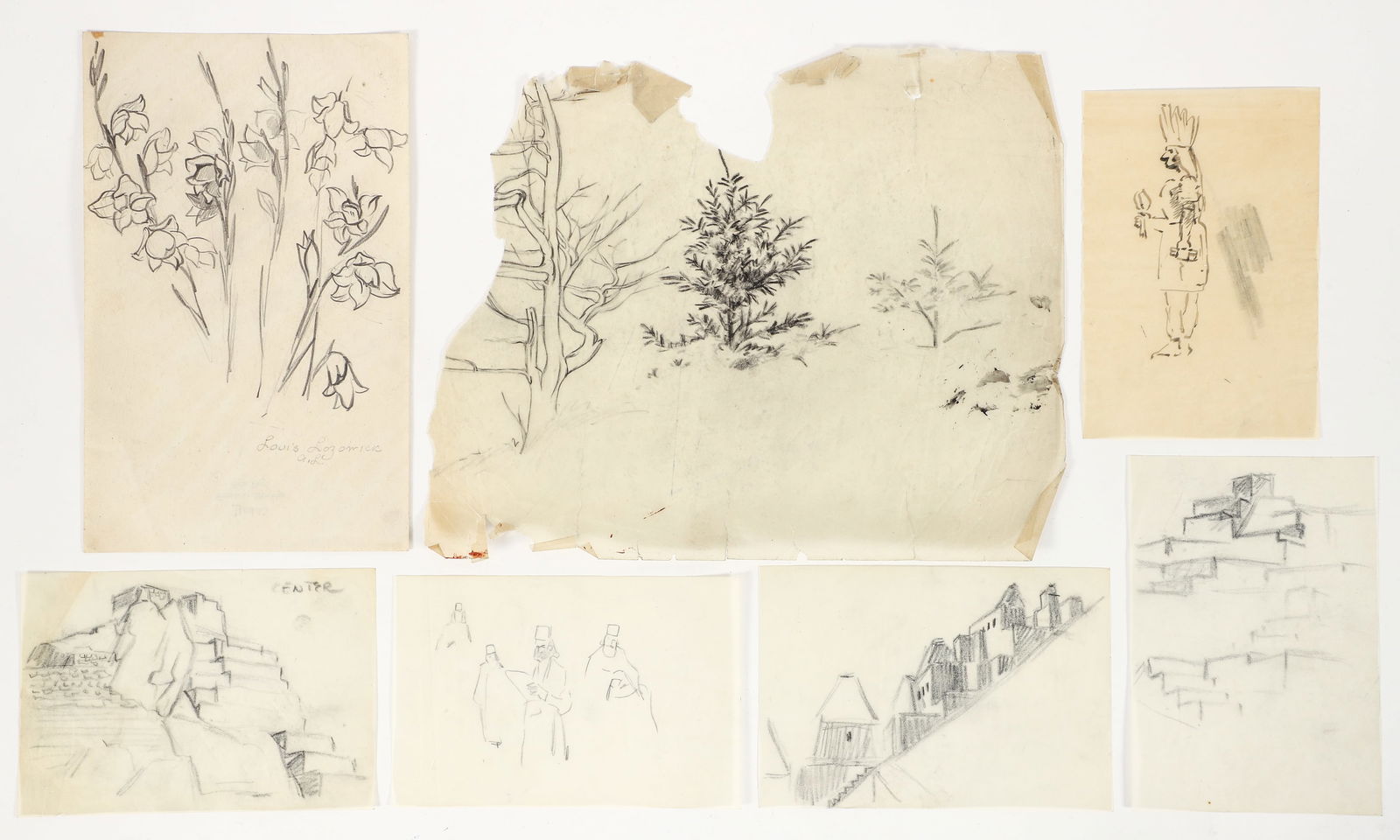 Lot of 20 Louis Lozowick Pencil Drawings (1 of 4)
