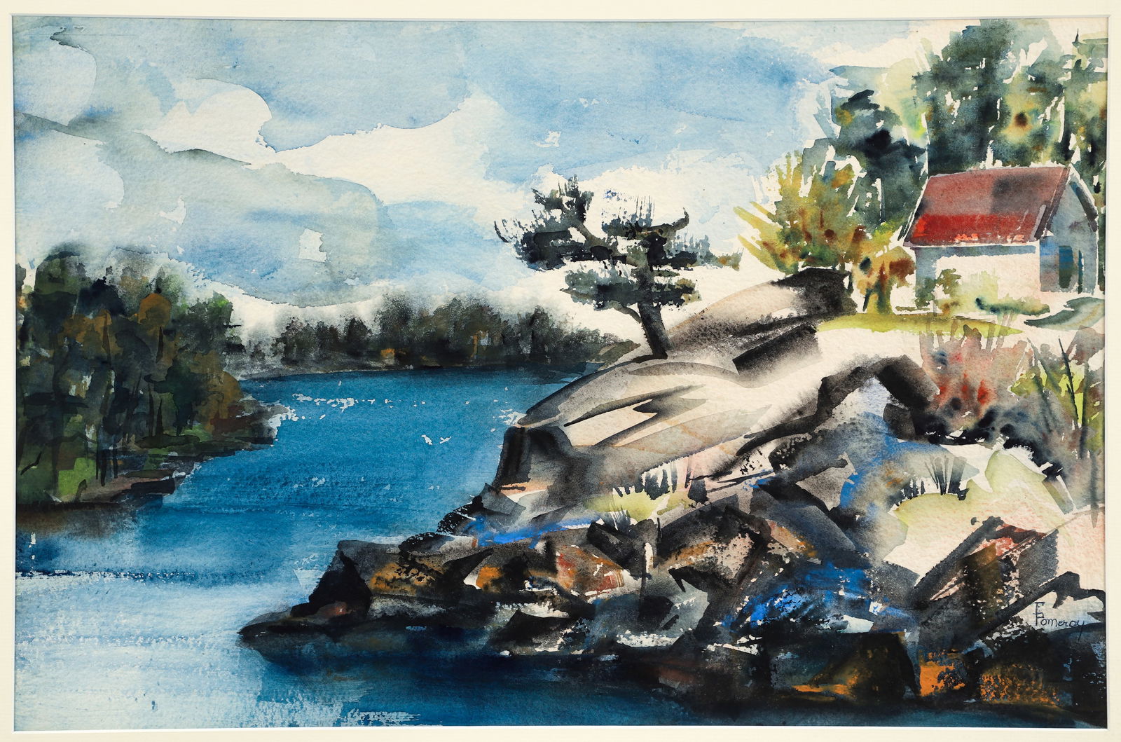 Florence Walton Pomeroy Lake House Watercolor (1 of 3)