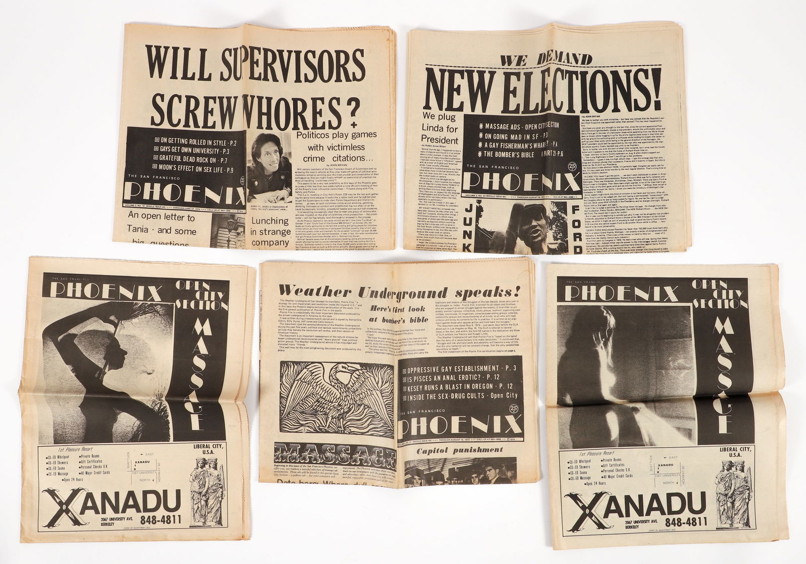 3 issues San Francisco Phoenix Bukowski 1974 (1 of 5)