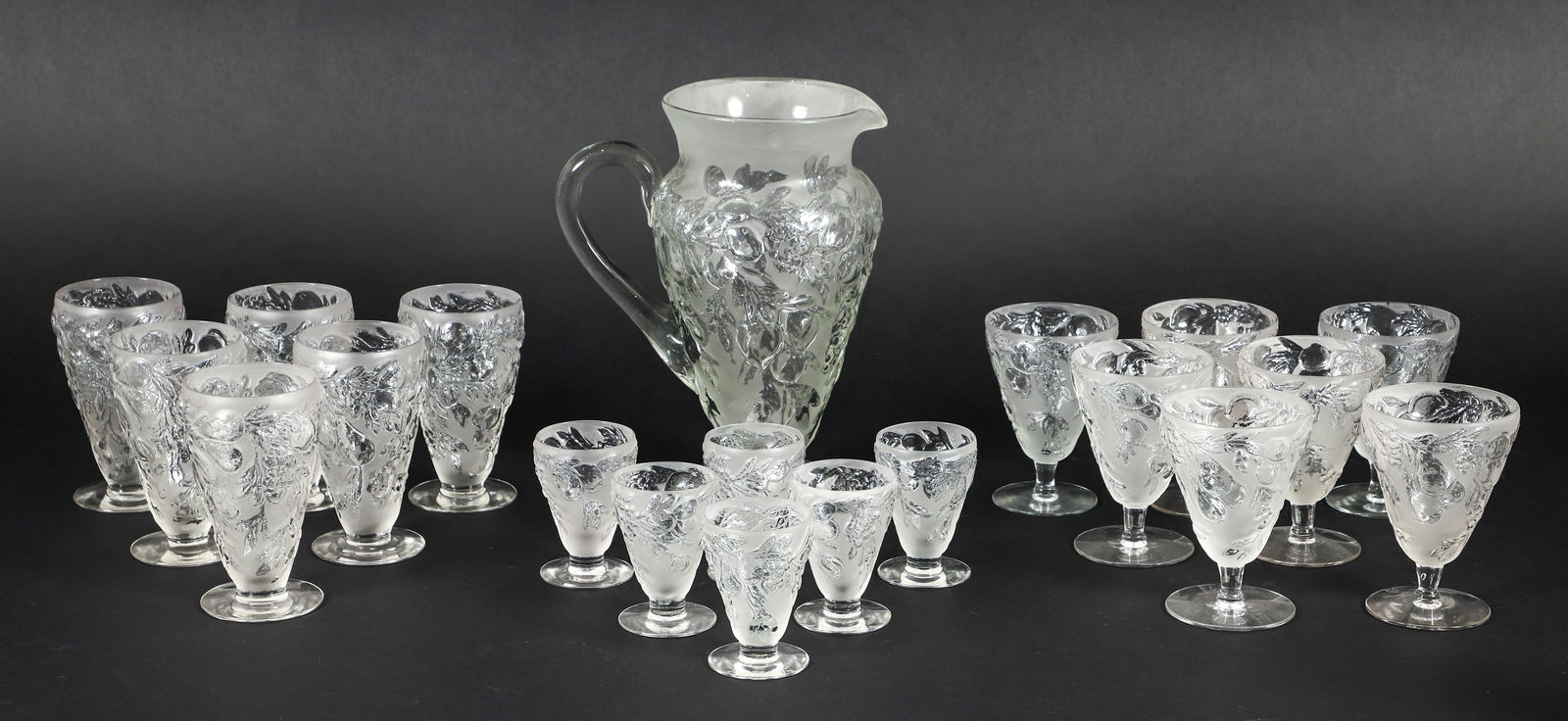 20 Pc. Consolidated Glass Martele Fruits Glasses and Pitcher (1 of 5)