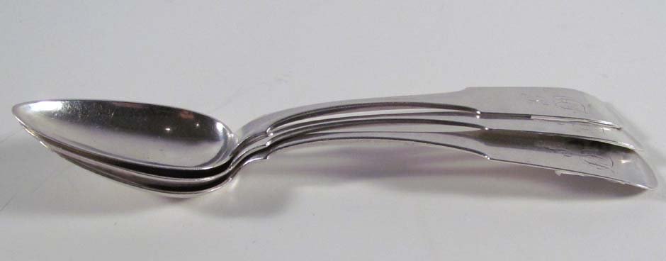 3 Coin Silver Serving Spoons by H.J. Pepper: Artist: H.J. Pepper Title: 3 Coin Silver Serving Spoons by H.J. Pepper Medium: coin silver Dimensions: 6.38 ozt. 9 inches long Signature: stamped with H.J. Pepper monogramed what could be L LHW