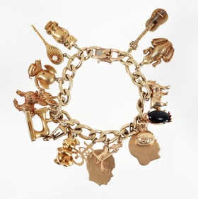 Vintage 14K Gold Charm Bracelet