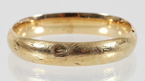 Vintage 14K Daniel S. Rine Bangle Bracelet