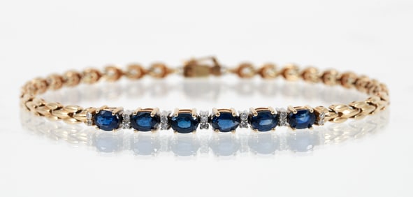 14K Sapphire Diamond Bracelet