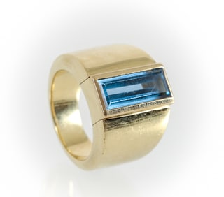 14K Blue Tourmaline Ring