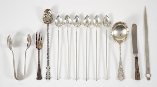 Lot of 13 Various Pieces of American Sterling Flatware