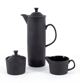 Robert Minkin Wedgwood Black Basalt Coffee Set