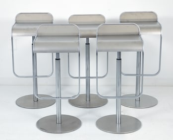 Set of Five La Palma Italian LEM Piston Stools