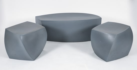 3 Postmodern Occasional Tables, designed by Frank Gehry