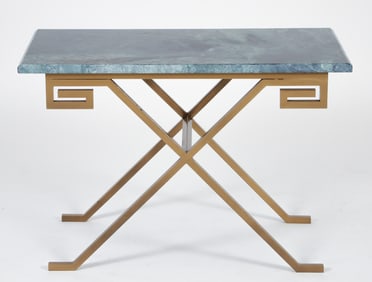 Marble topped side table with Greek Key Design