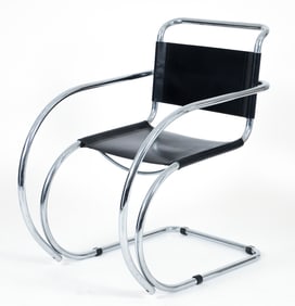 Mies Van Der Rohe leather chrome MR Lounge Chair