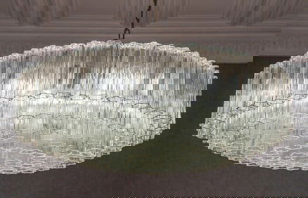 Venini Style Murano Tronchi Glass Chandelier