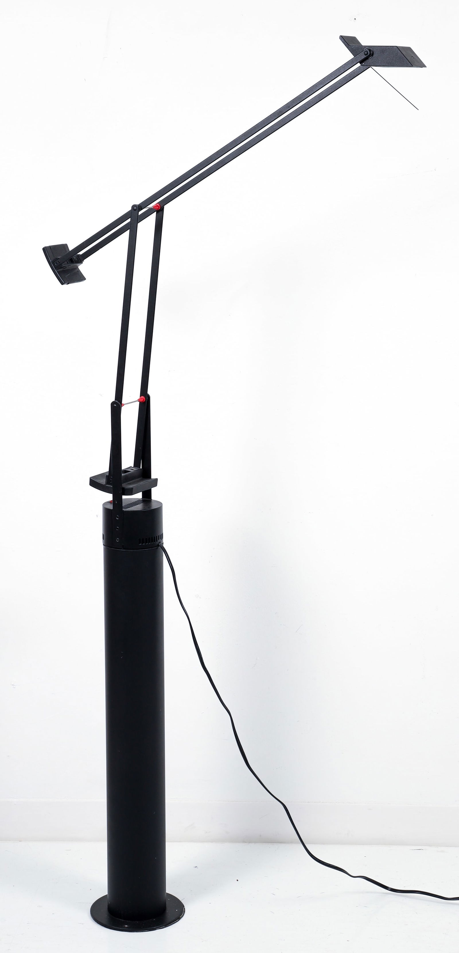Tizio Floor Lamp Richard Sapper for Archimede designed 1972: Sapper, Richard (German, 1932-2015), Tizio Floor Lamp for Archimede, Black enameled aluminum and technopolymer with anodized tubular stand for use as a floor lamp, Height: 74 inches, diameter 29.75 in