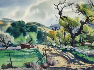Attr. Rex Brandt Watercolor Newhall Ranch Road
