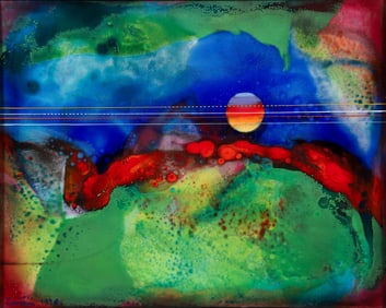 Virgil Cantini 1976 Untitled Abstraction Enamel on Metal