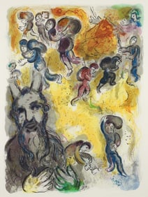 Marc Chagall 1966 orig litho Moses Sees the Suffering of his People