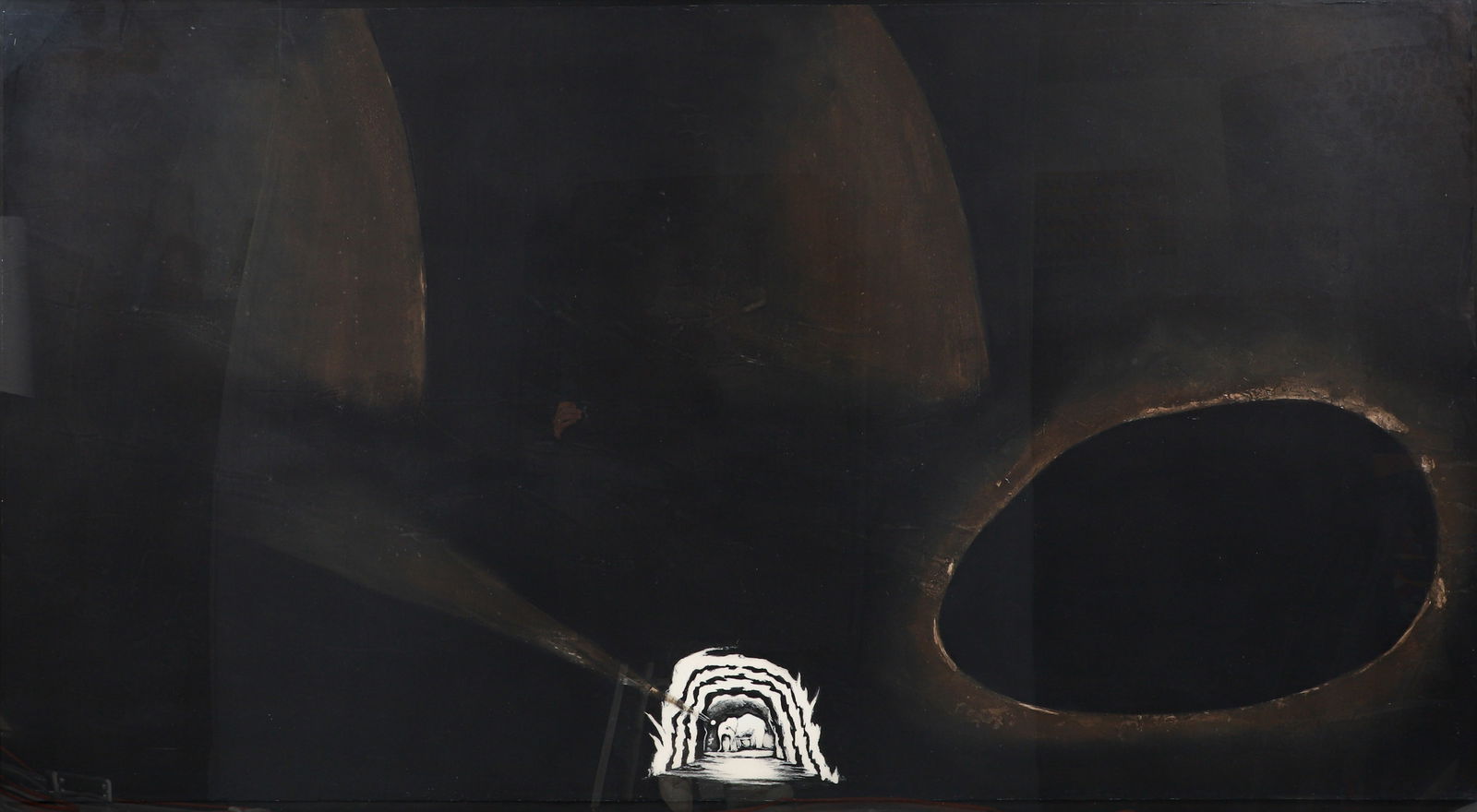 Enzo Cucchi 1986 etching aquatint L'Elefante di Giotto: Cucchi, Enzo (Italian, born 1950), L'Elefante di Giotto (Giotto's Elephant), 1986, spit-bite aquatint, scraping, and drypoint in colors, Plate: 54.25 x 101 inches (137.6 x 256.4 cm), sheet size 58 x 1