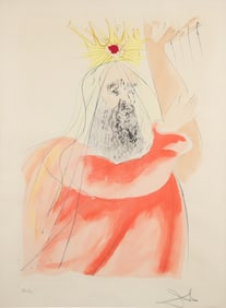 Salvador Dali 1975 etching King David from Historical Heritage Suite