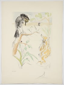 Salvador Dali Fox and Crow 1974 Signed Etching from Fontaine