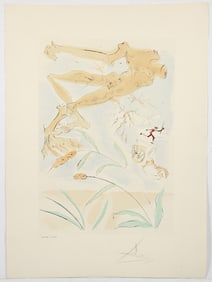 Salvador Dali Oak and Reed 1974 Signed Etching from Fontaine