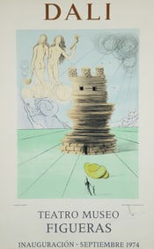 Salvador Dali Teatro Museo Figueras Signed Poster 1974