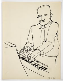 Richard Diebenkorn 1950s ink drawing Piano Player