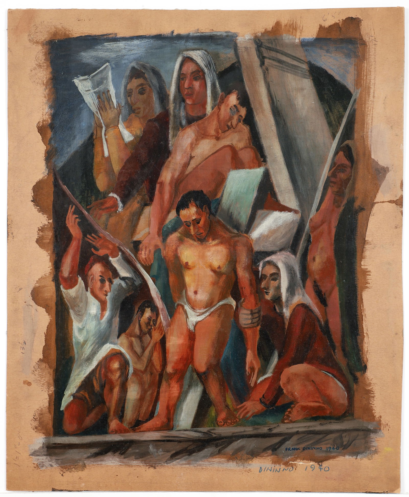 Frank Dininno 1940 painting Descent from the Cross (1 of 3)