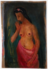 Frank Dininno 1940 tempera Standing Nude