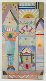 Ann Frantic Untitled painted collage on wood