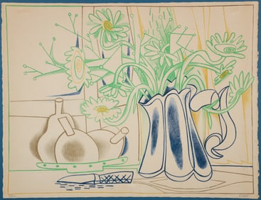 Francois Gilot signed original lithograph Les Marguerites