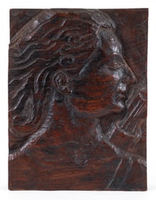 Enrico Glicenstein Beatrice as Diana Wood bas-relief 1925