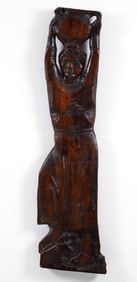 Enrico Glicenstein Water Carrier Wood Relief Sculpture 1924