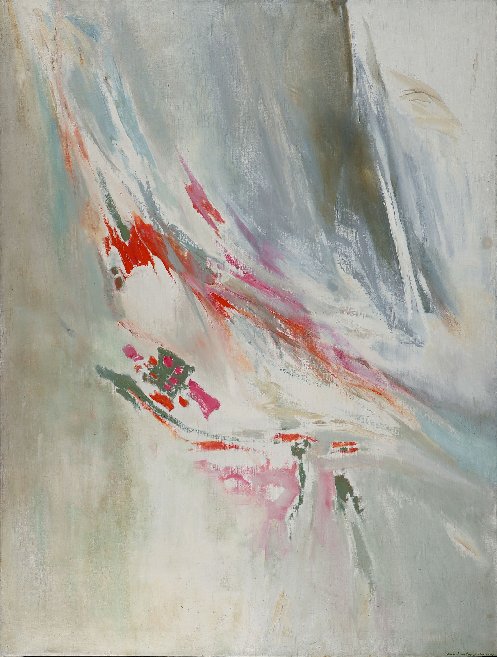 Aaronel deRoy Gruber 1963 Ab Ex painting Spring Thaw (1 of 4)