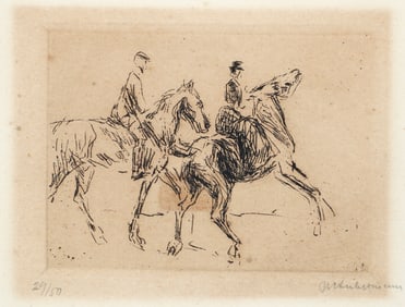 Max Liebermann 1911 etching Rider and Rider