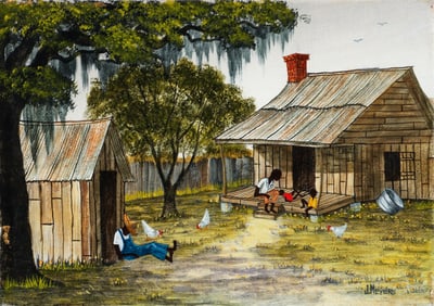 Jack R. Meyers Southern Scene Acrylic on Canvasboard