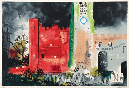 John Piper 1977 color screenprint Buckden in a Storm