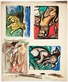 Charles Sebree original illustrations for The Lost Zoo