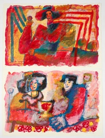 Pair of Theo Tobiasse Signed Original Lithographs