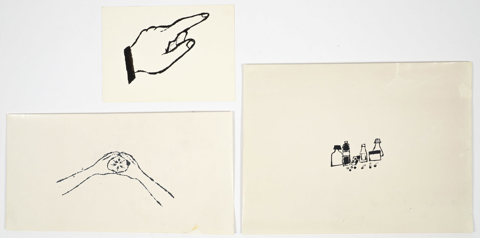 Andy Warhol Blotted Line Drawing Pointing Finger for 1950s Ad Campaign (1 of 4)