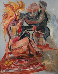 Thomas L. Willis Jr. Good versus Evil Surreal Oil Ptg