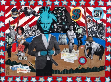 Zets Brothers Mixed Media Collage Andy Warhol Circus