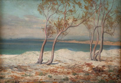 Martin Leisser oil Trees and Beach, Monterey, 1915