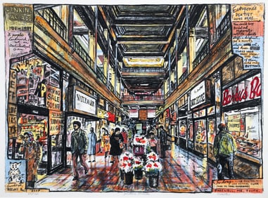 Bob Qualters Lithograph on Paper Jenkins Arcade