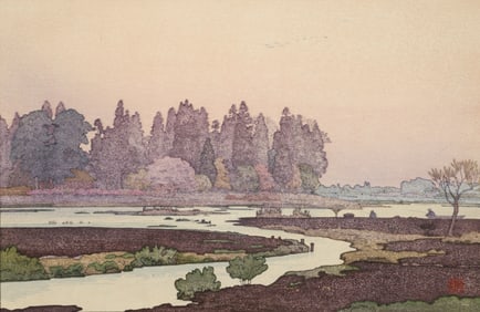 Toshi Yoshida Morinji in Spring Signed Color Woodblock